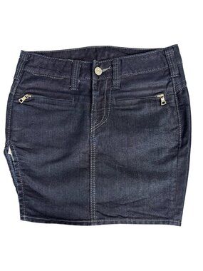 True Religion Denim Mini Skirt 28 Dark Wash Office Casual Comfort Beach Travel